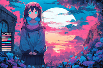 create anime style album cover
