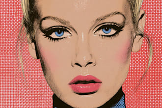 create a bold and colorful custom pop art illustration