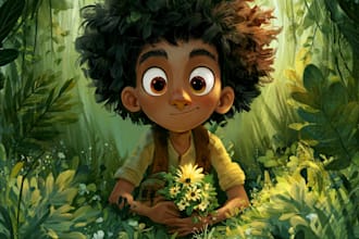 draw a children story book illustration