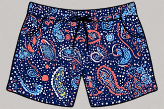draw custom paisley pattern design for bandana or shorts