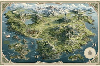 create event, tourist, and fantasy map illustration