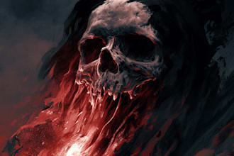 create a custom skull artwork illustration for you, horror illustration