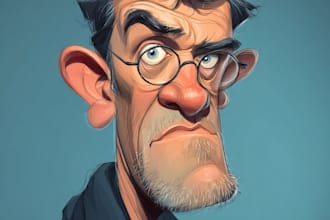 draw artistic cartoon caricatures