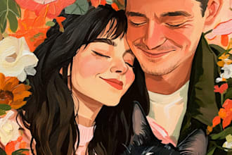 make family or couple caricature