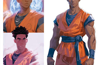 create a dragon ball style portrait from your photo