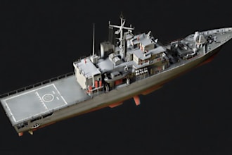 create 3d ship boat yacht vessel hull and marine model for animation or printing