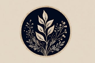 design a unique botanical boho logo