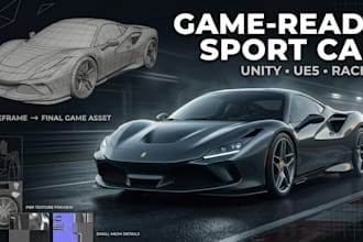 model 3d sport car 3d racing car model 3d game ready vehicle modeling in blender