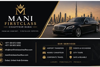 create a modern and professional bussiness card
