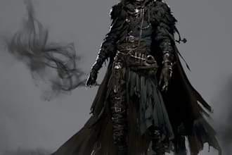 do fantasy horror vampire character art
