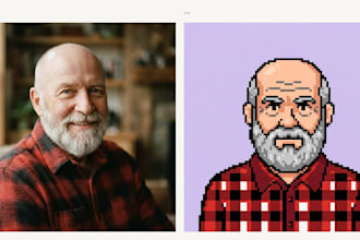 turn your photo into a custom 8 bit pixel art avatar with multiple views