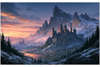illustrate beautiful flat landscape illustration art