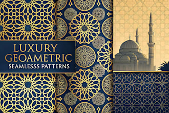 design luxury islamic geometric seamless vector patterns