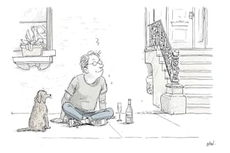 make a new yorker style cartoon for any purposes