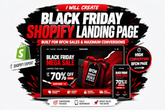 create a black friday shopify landing page