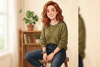 draw custom character art and character illustration