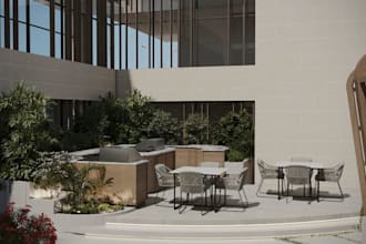 refined courtyard design,outdoor retreat,children play zone,residential pergola
