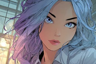 draw an amazing manhwa style webtoon or light novel cover