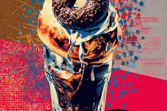 create cartoon food pop art designs