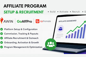 set up and recruit affiliates for your awin or goaffpro program