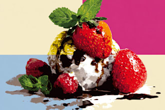 create professional food pop art for your business