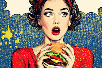 make custom restaurant food pop art designs