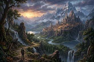 create stylized environment concept art, fantasy background