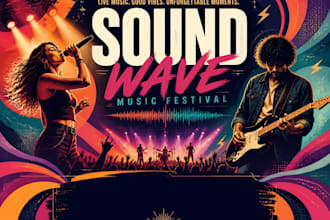 design music concert poster, festival event flyer, or tour promo