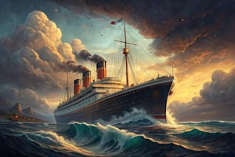 create ship oil painting of you idea