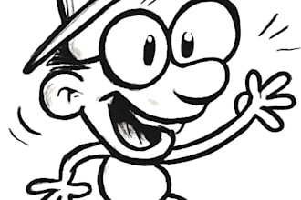 draw a cartoon character in a funny sketch