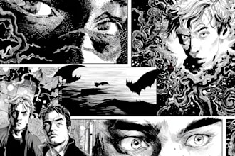 draw professional comic book pages and graphic novel art