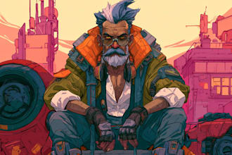 design anime character , cyberpunk character