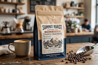 create coffee label and packaging design