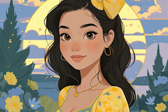 draw cartoon portrait in disney cartoon