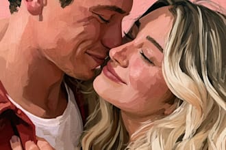 draw couple portrait illustration from photo