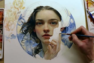 watercolor portrait painting  photo to watercolor art