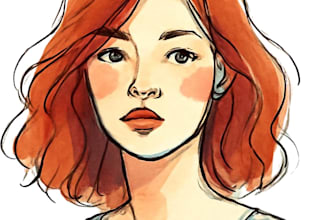 draw a sketchy watercolor portrait