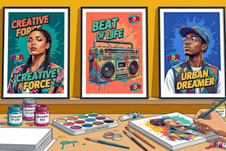 design custom pop art prints and hand painted illustrations
