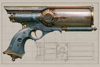 draw custom weapon gun art