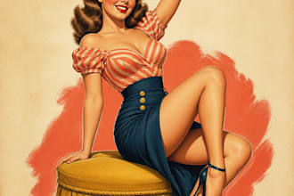 design pin up girl and pin up illustration
