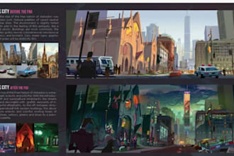 design cinematic film pitch deck for movie, TV series, screenplay, storyboard