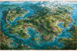 fantasy map design vector map
