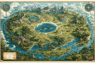 draw a custom fantasy world map