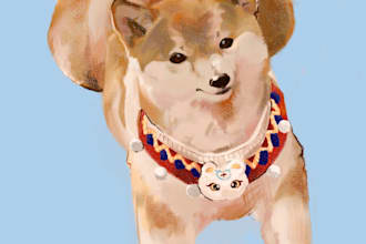 create a digital pet portrait for you