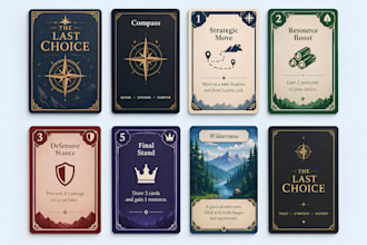 design card game, card frame design board game card game art card box