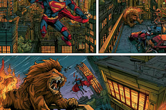 illustrate comic book covers, pages, pinups, superheroes