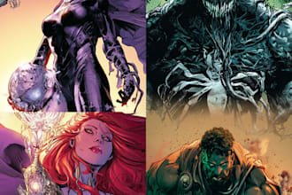 draw a comic book page illustration or webtoon episodes