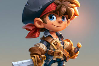 draw 2d game character illustration