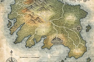 create design a professional fantasy or historical map