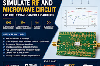 design and simulate rf and microwave circuit especially power amplifier and pcb